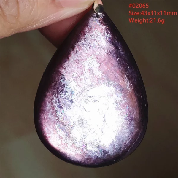 Natural Lepidolite, Red Tourmaline & Clear Quartz Pendant