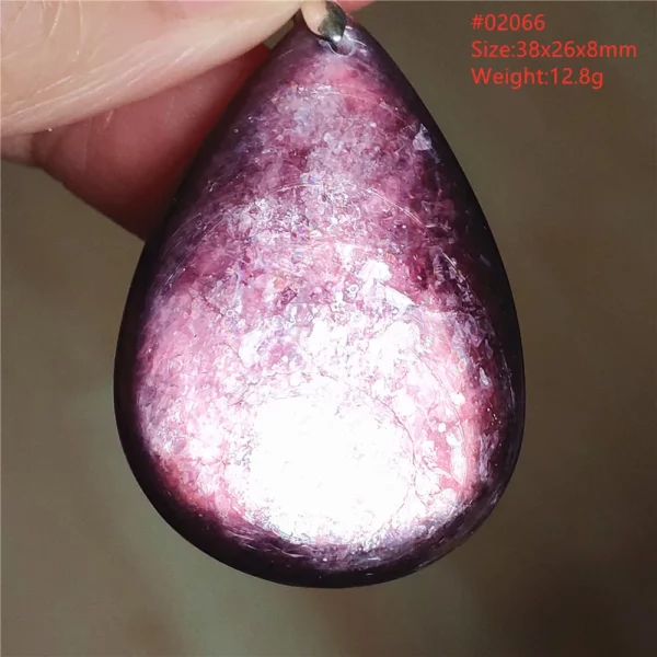 Natural Lepidolite, Red Tourmaline & Clear Quartz Pendant