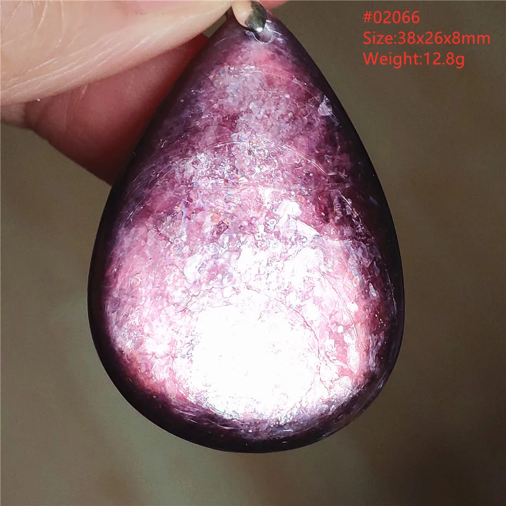 Natural Lepidolite, Red Tourmaline & Clear Quartz Pendant - Image 22