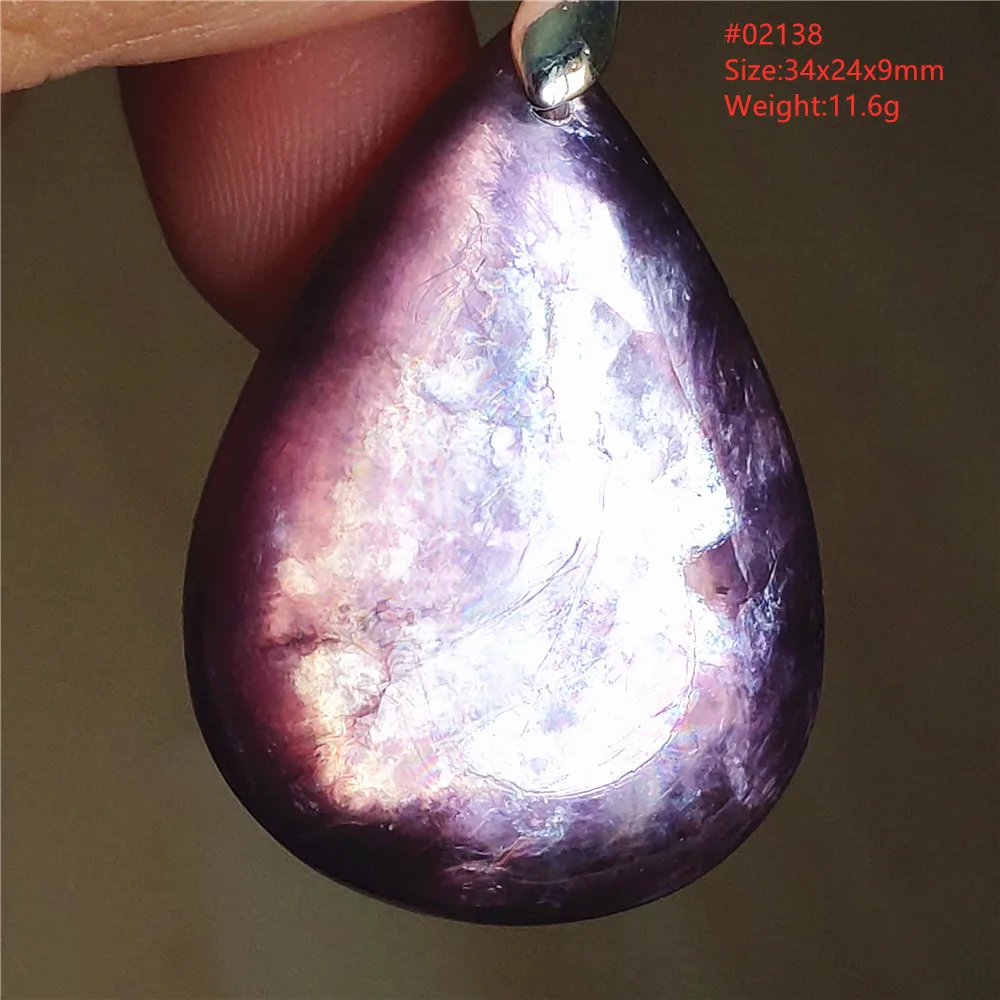 Natural Lepidolite, Red Tourmaline & Clear Quartz Pendant - Image 27