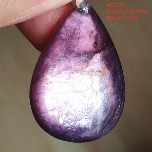 Natural Lepidolite, Red Tourmaline & Clear Quartz Pendant