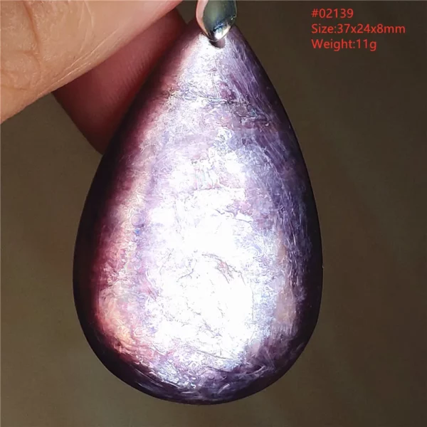 Natural Lepidolite, Red Tourmaline & Clear Quartz Pendant