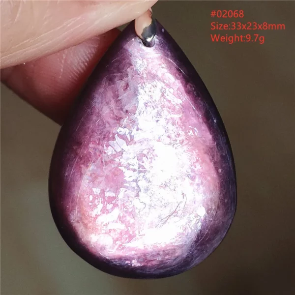 Natural Lepidolite, Red Tourmaline & Clear Quartz Pendant