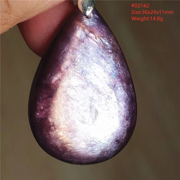 Natural Lepidolite, Red Tourmaline & Clear Quartz Pendant