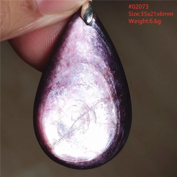 Natural Lepidolite, Red Tourmaline & Clear Quartz Pendant