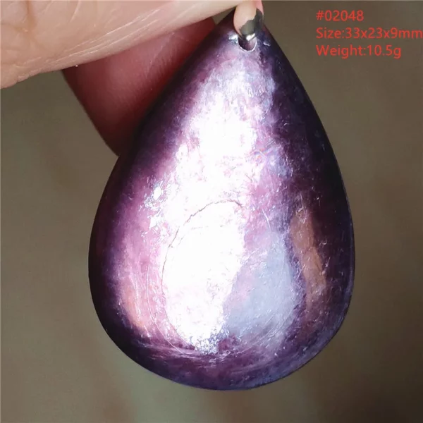 Natural Lepidolite, Red Tourmaline & Clear Quartz Pendant