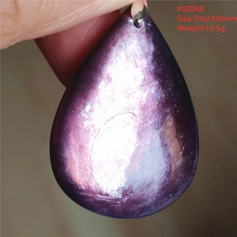Natural Lepidolite, Red Tourmaline & Clear Quartz Pendant - Image 44