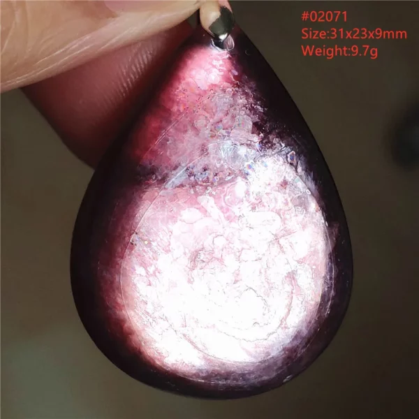 Natural Lepidolite, Red Tourmaline & Clear Quartz Pendant