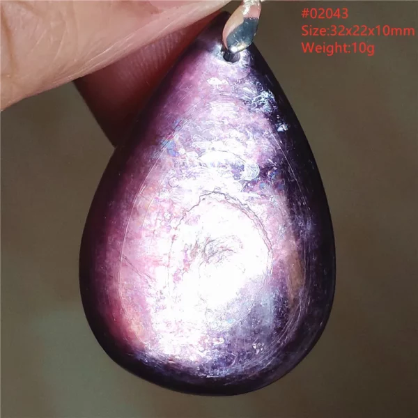 Natural Lepidolite, Red Tourmaline & Clear Quartz Pendant