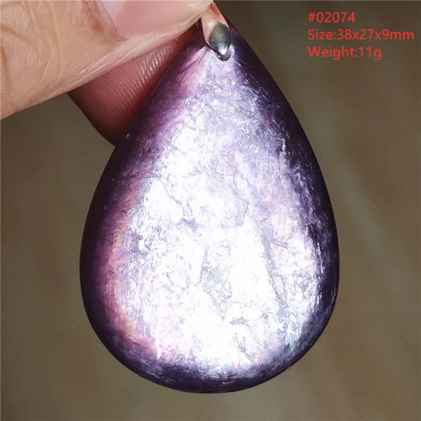 Natural Lepidolite, Red Tourmaline & Clear Quartz Pendant