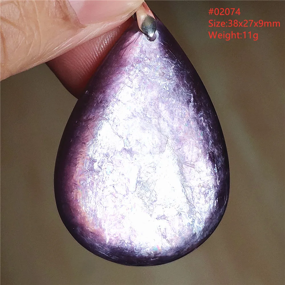 Natural Lepidolite, Red Tourmaline & Clear Quartz Pendant - Image 33