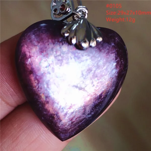 Natural Lepidolite, Red Tourmaline & Clear Quartz Pendant