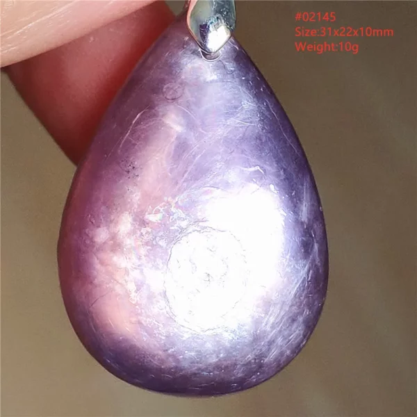 Natural Lepidolite, Red Tourmaline & Clear Quartz Pendant