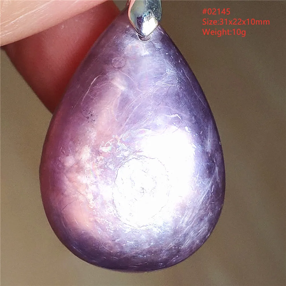 Natural Lepidolite, Red Tourmaline & Clear Quartz Pendant - Image 49