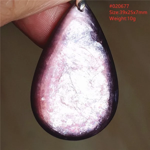 Natural Lepidolite, Red Tourmaline & Clear Quartz Pendant