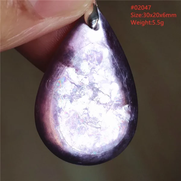 Natural Lepidolite, Red Tourmaline & Clear Quartz Pendant