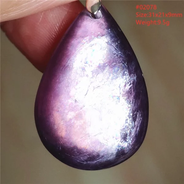 Natural Lepidolite, Red Tourmaline & Clear Quartz Pendant