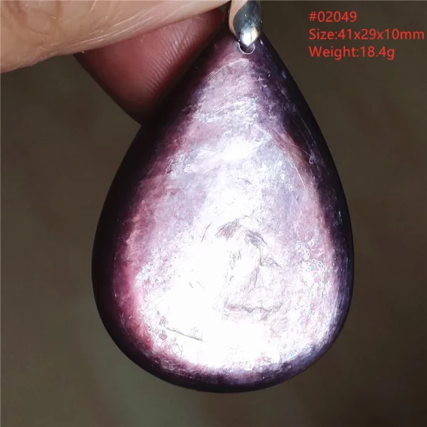 Natural Lepidolite, Red Tourmaline & Clear Quartz Pendant