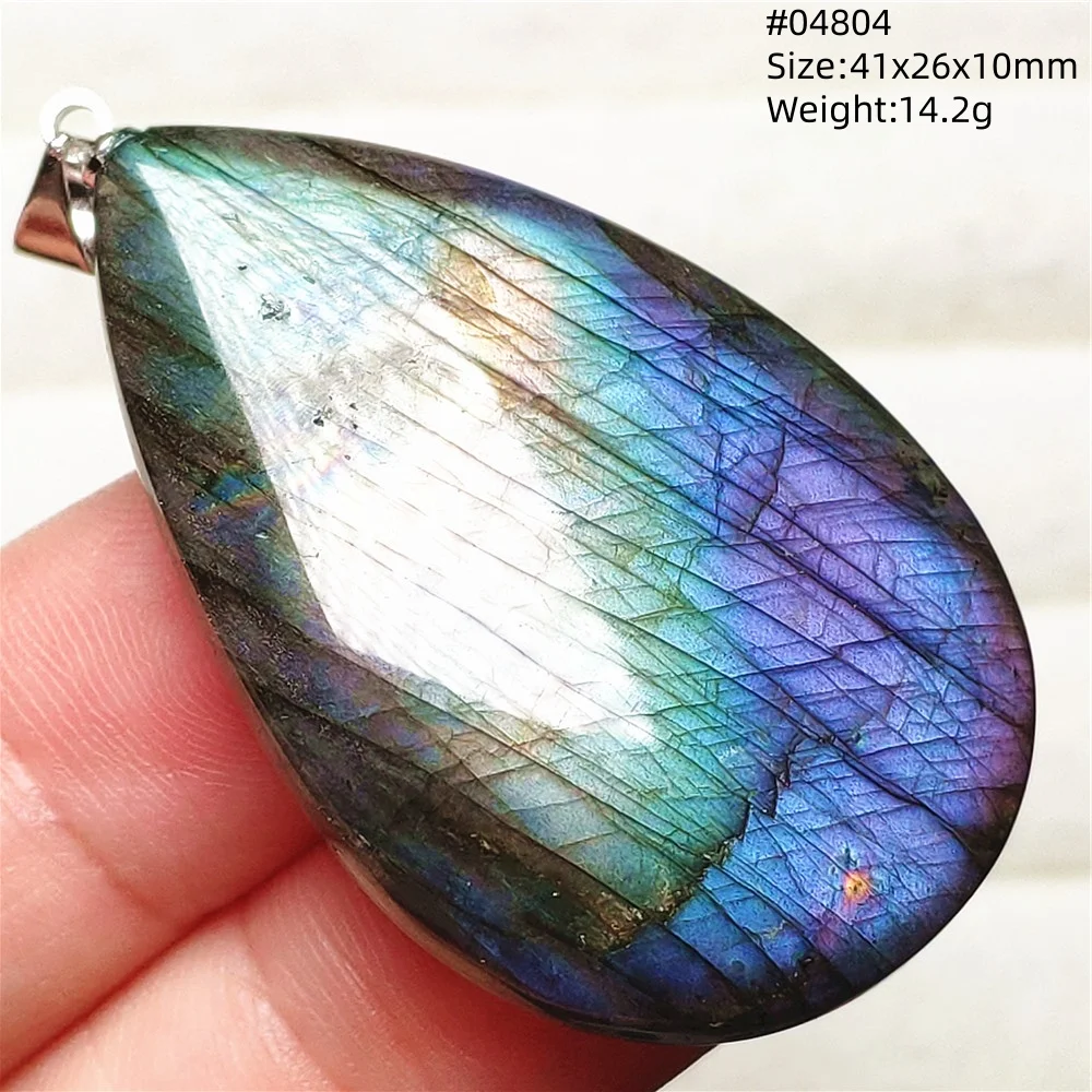 Natural Purple Light Labradorite Pendant Jewelry Pure Flash Purple Labradorite 50x30x7mm Necklace Women Men AAAAAA - Image 64