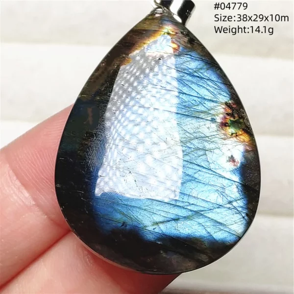 Natural Purple Light Labradorite Pendant Jewelry Pure Flash Purple Labradorite 50x30x7mm Necklace Women Men AAAAAA