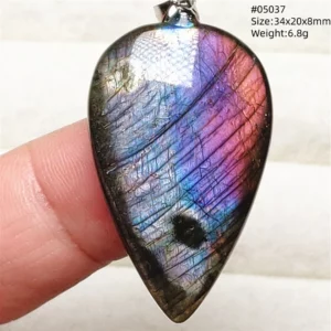 Natural Purple Light Labradorite Pendant Jewelry Pure Flash Purple Labradorite 50x30x7mm Necklace Women Men AAAAAA - Image 63