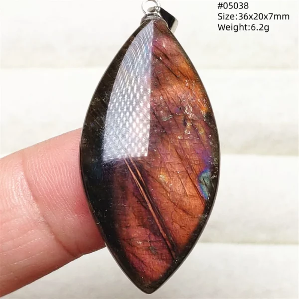 Natural Purple Light Labradorite Pendant Jewelry Pure Flash Purple Labradorite 50x30x7mm Necklace Women Men AAAAAA