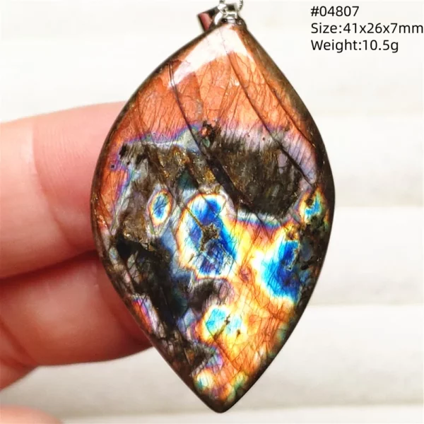 Natural Purple Light Labradorite Pendant Jewelry Pure Flash Purple Labradorite 50x30x7mm Necklace Women Men AAAAAA