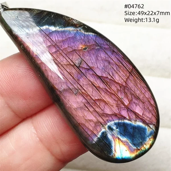 Natural Purple Light Labradorite Pendant Jewelry Pure Flash Purple Labradorite 50x30x7mm Necklace Women Men AAAAAA