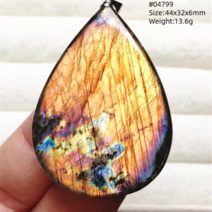 Natural Purple Light Labradorite Pendant Jewelry Pure Flash Purple Labradorite 50x30x7mm Necklace Women Men AAAAAA - Image 11