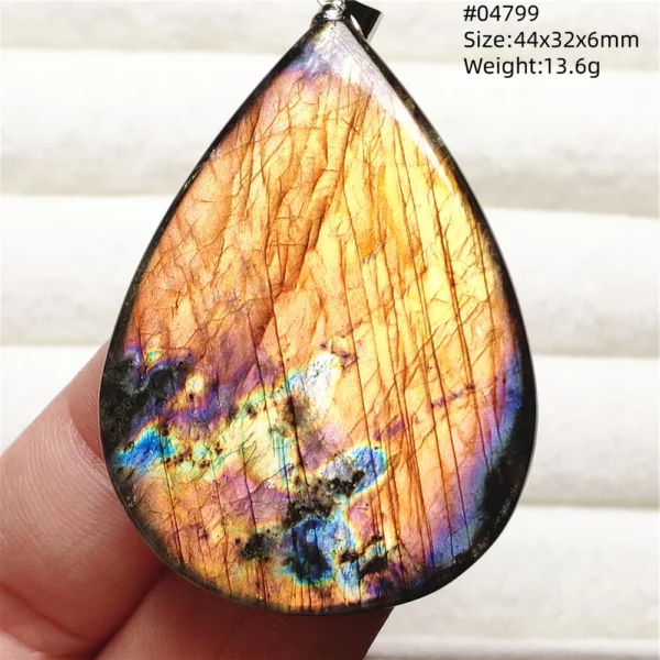 Natural Purple Light Labradorite Pendant Jewelry Pure Flash Purple Labradorite 50x30x7mm Necklace Women Men AAAAAA