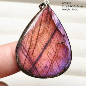 Natural Purple Light Labradorite Pendant Jewelry Pure Flash Purple Labradorite 50x30x7mm Necklace Women Men AAAAAA - Image 30
