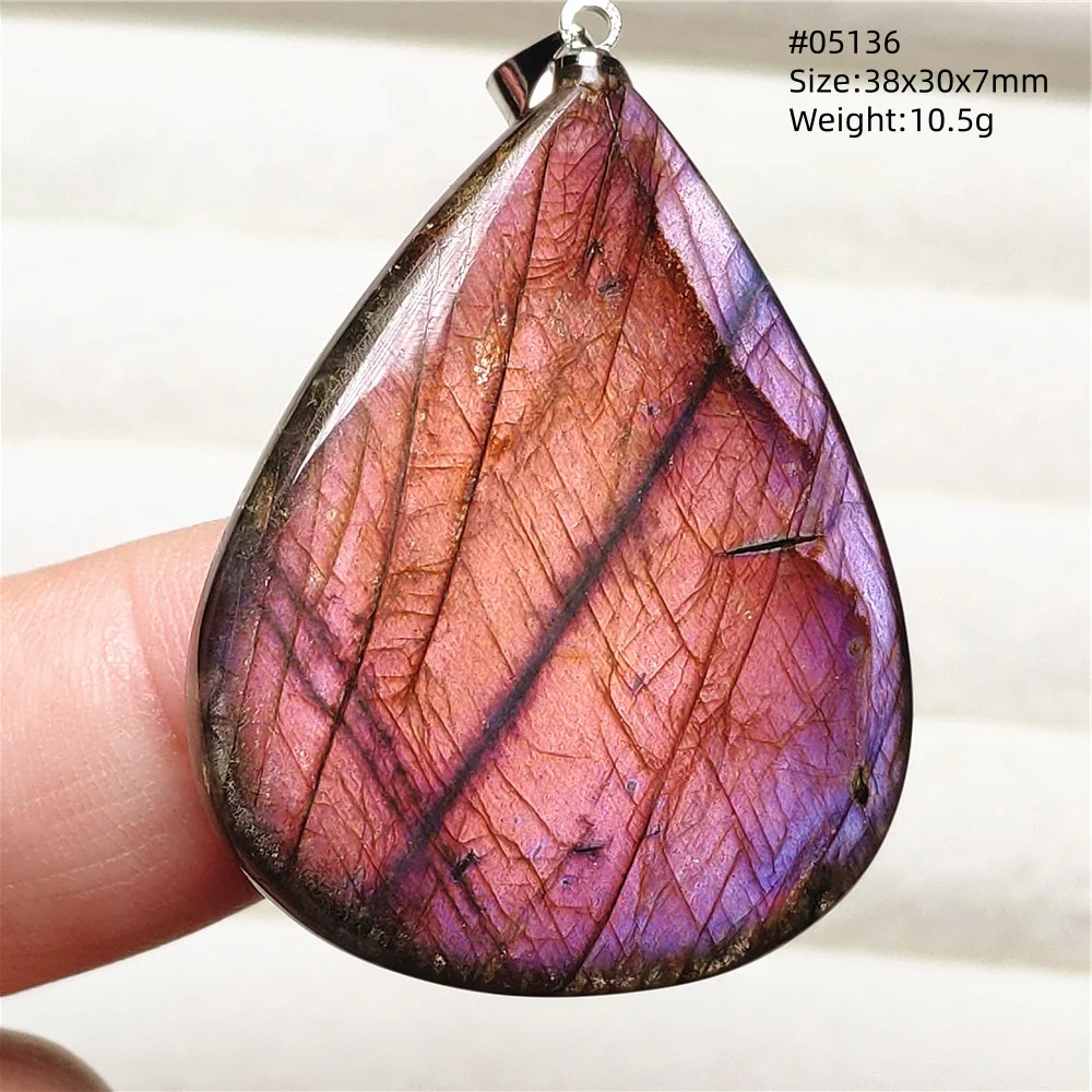 Natural Purple Light Labradorite Pendant Jewelry Pure Flash Purple Labradorite 50x30x7mm Necklace Women Men AAAAAA - Image 30