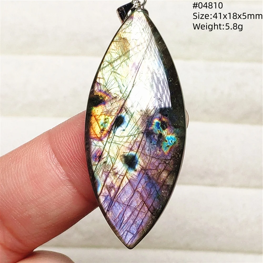 Natural Purple Light Labradorite Pendant Jewelry Pure Flash Purple Labradorite 50x30x7mm Necklace Women Men AAAAAA - Image 53