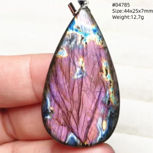 Natural Purple Light Labradorite Pendant Jewelry Pure Flash Purple Labradorite 50x30x7mm Necklace Women Men AAAAAA - Image 35