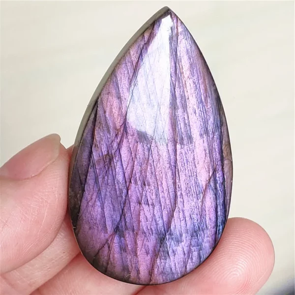 Natural Purple Light Labradorite Pendant Jewelry Pure Flash Purple Labradorite 50x30x7mm Necklace Women Men AAAAAA