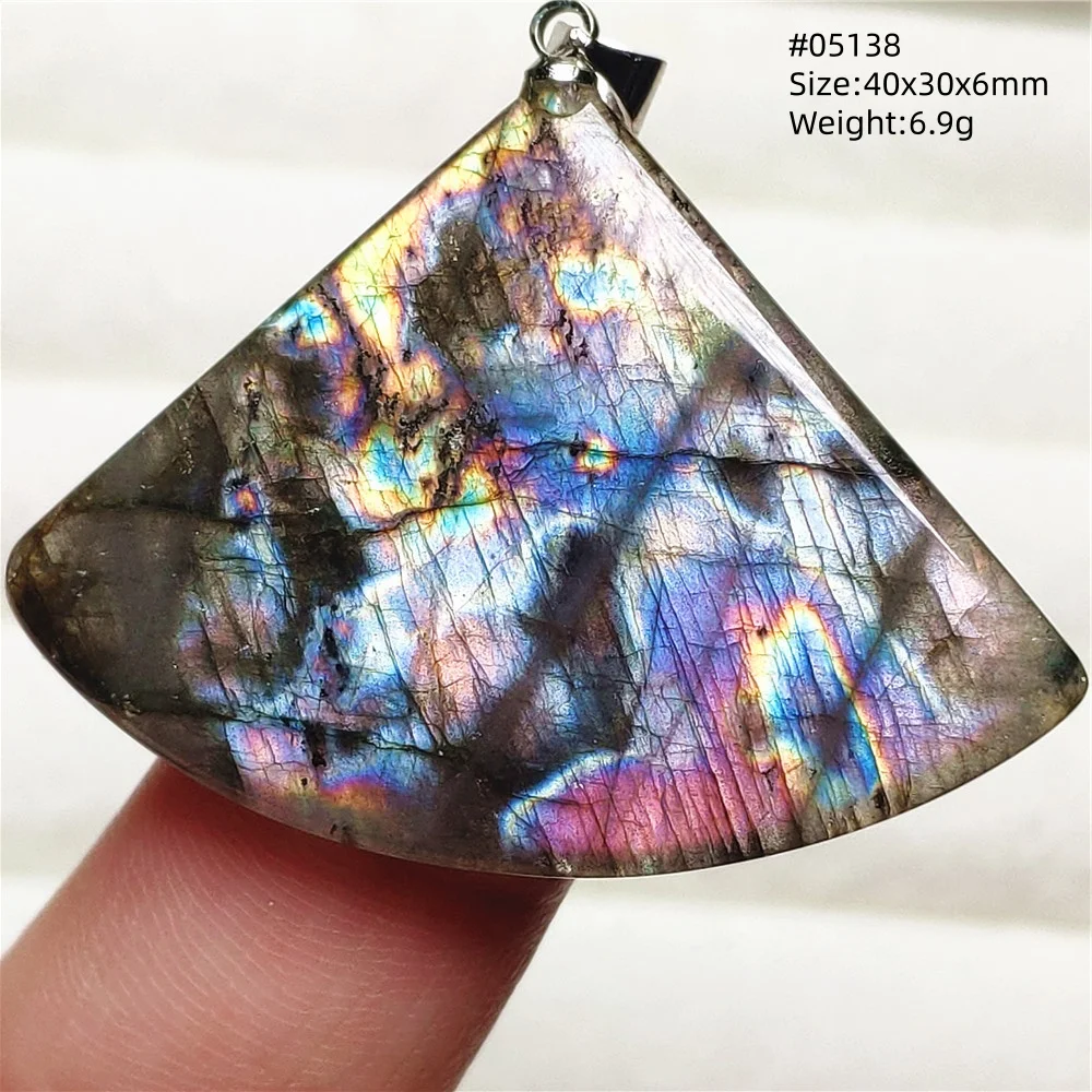 Natural Purple Light Labradorite Pendant Jewelry Pure Flash Purple Labradorite 50x30x7mm Necklace Women Men AAAAAA - Image 39