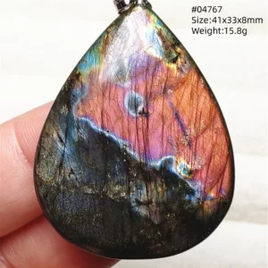 Natural Purple Light Labradorite Pendant Jewelry Pure Flash Purple Labradorite 50x30x7mm Necklace Women Men AAAAAA - Image 20