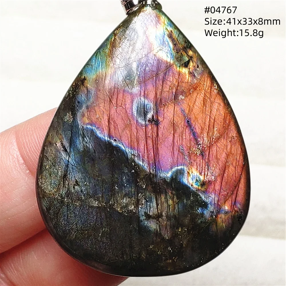 Natural Purple Light Labradorite Pendant Jewelry Pure Flash Purple Labradorite 50x30x7mm Necklace Women Men AAAAAA - Image 20