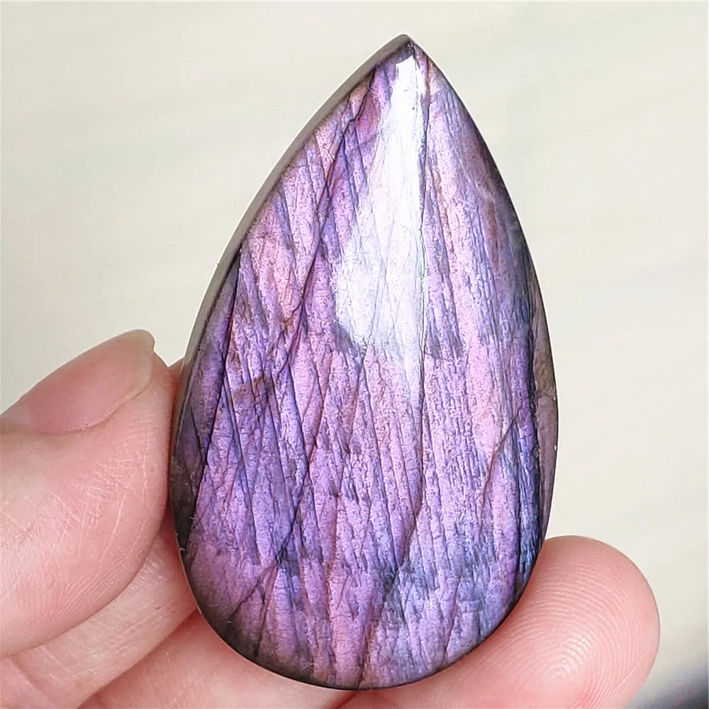 Natural Purple Light Labradorite Pendant Jewelry Pure Flash Purple Labradorite 50x30x7mm Necklace Women Men AAAAAA - Image 5