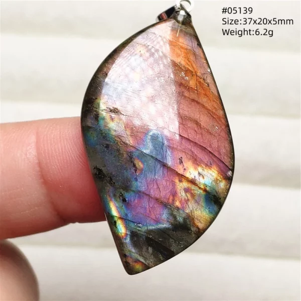 Natural Purple Light Labradorite Pendant Jewelry Pure Flash Purple Labradorite 50x30x7mm Necklace Women Men AAAAAA