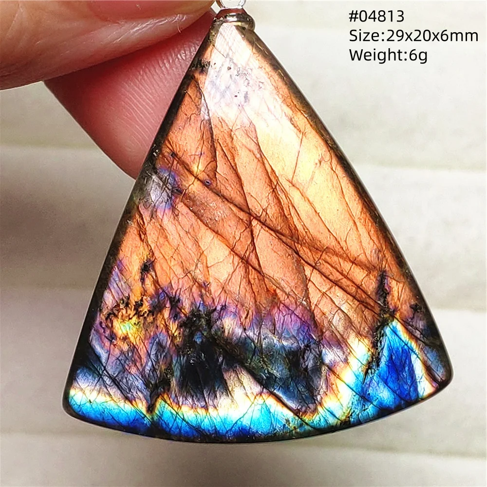 Natural Purple Light Labradorite Pendant Jewelry Pure Flash Purple Labradorite 50x30x7mm Necklace Women Men AAAAAA - Image 46