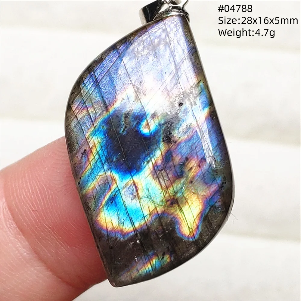 Natural Purple Light Labradorite Pendant Jewelry Pure Flash Purple Labradorite 50x30x7mm Necklace Women Men AAAAAA - Image 12
