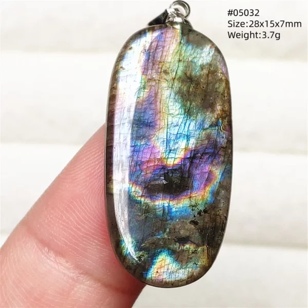 Natural Purple Light Labradorite Pendant Jewelry Pure Flash Purple Labradorite 50x30x7mm Necklace Women Men AAAAAA