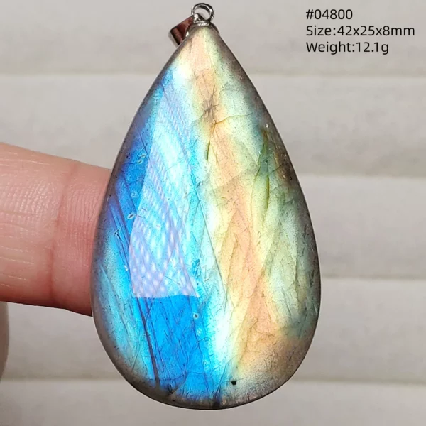 Natural Purple Light Labradorite Pendant Jewelry Pure Flash Purple Labradorite 50x30x7mm Necklace Women Men AAAAAA