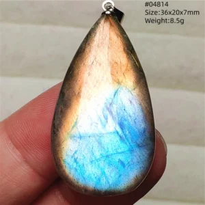 Natural Purple Light Labradorite Pendant Jewelry Pure Flash Purple Labradorite 50x30x7mm Necklace Women Men AAAAAA - Image 43