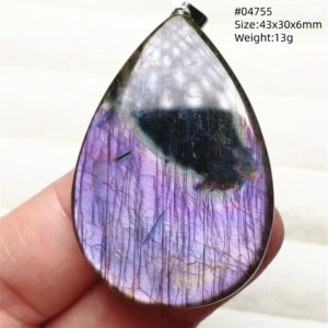 Natural Purple Light Labradorite Pendant Jewelry Pure Flash Purple Labradorite 50x30x7mm Necklace Women Men AAAAAA - Image 24
