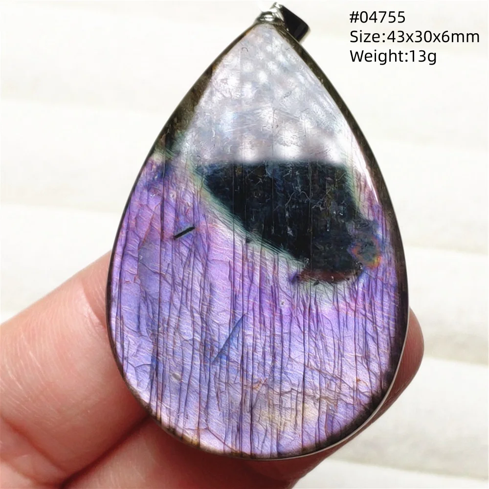 Natural Purple Light Labradorite Pendant Jewelry Pure Flash Purple Labradorite 50x30x7mm Necklace Women Men AAAAAA - Image 24