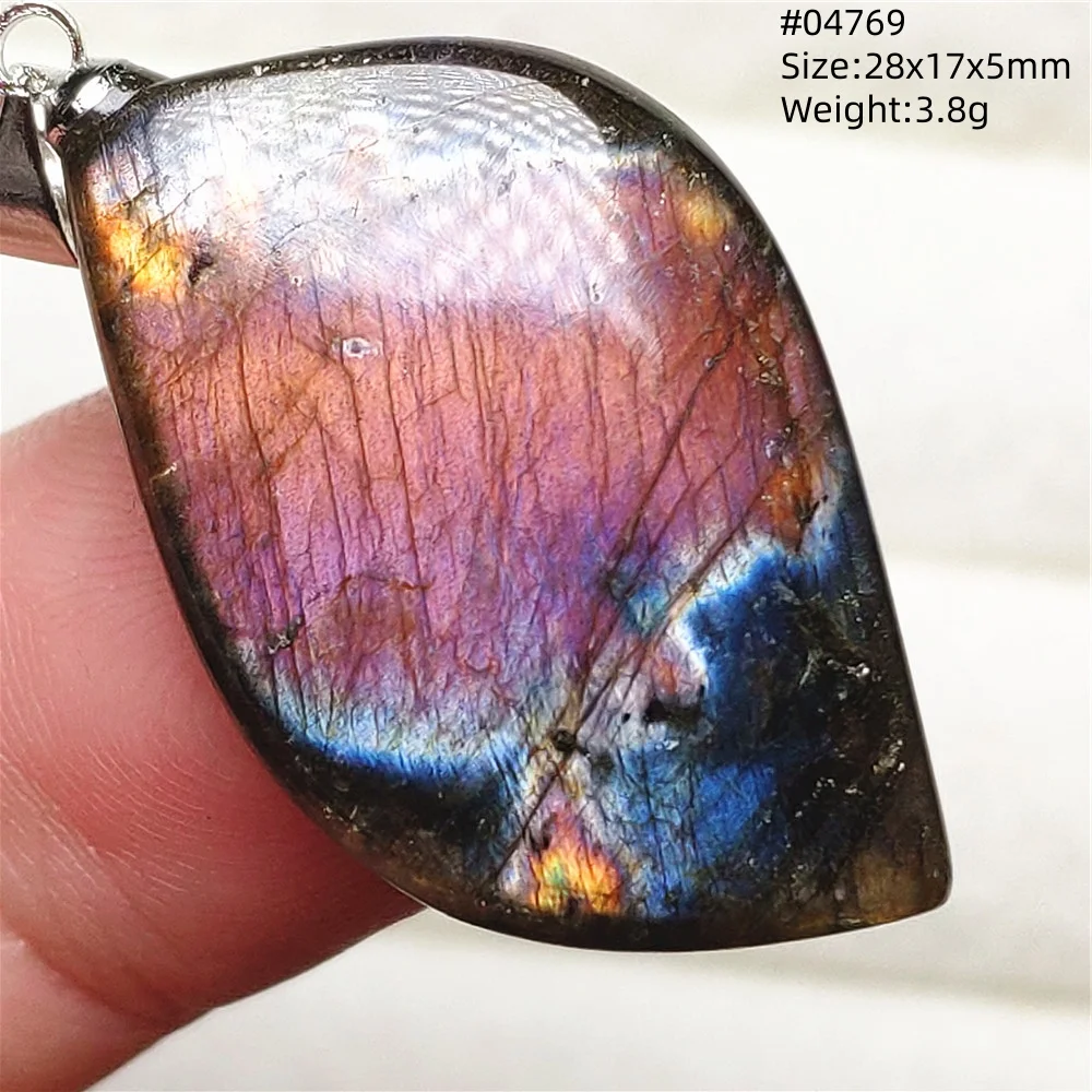 Natural Purple Light Labradorite Pendant Jewelry Pure Flash Purple Labradorite 50x30x7mm Necklace Women Men AAAAAA - Image 19
