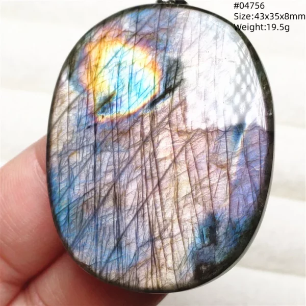 Natural Purple Light Labradorite Pendant Jewelry Pure Flash Purple Labradorite 50x30x7mm Necklace Women Men AAAAAA