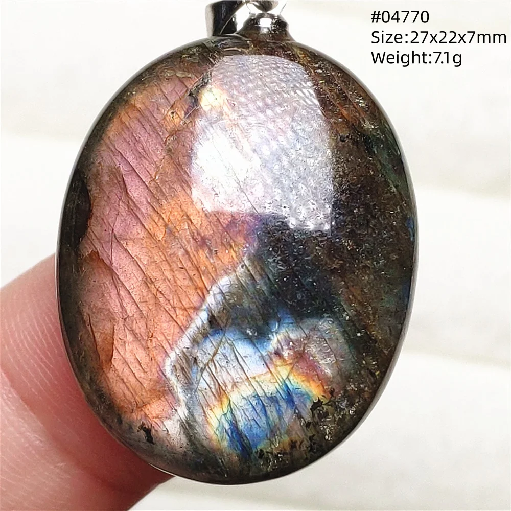 Natural Purple Light Labradorite Pendant Jewelry Pure Flash Purple Labradorite 50x30x7mm Necklace Women Men AAAAAA - Image 18